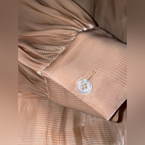 Vince Camuto Bellini Semi Sheer Blouse Women 2X Button Up Tie Hem Office Work - Picture 6 of 7